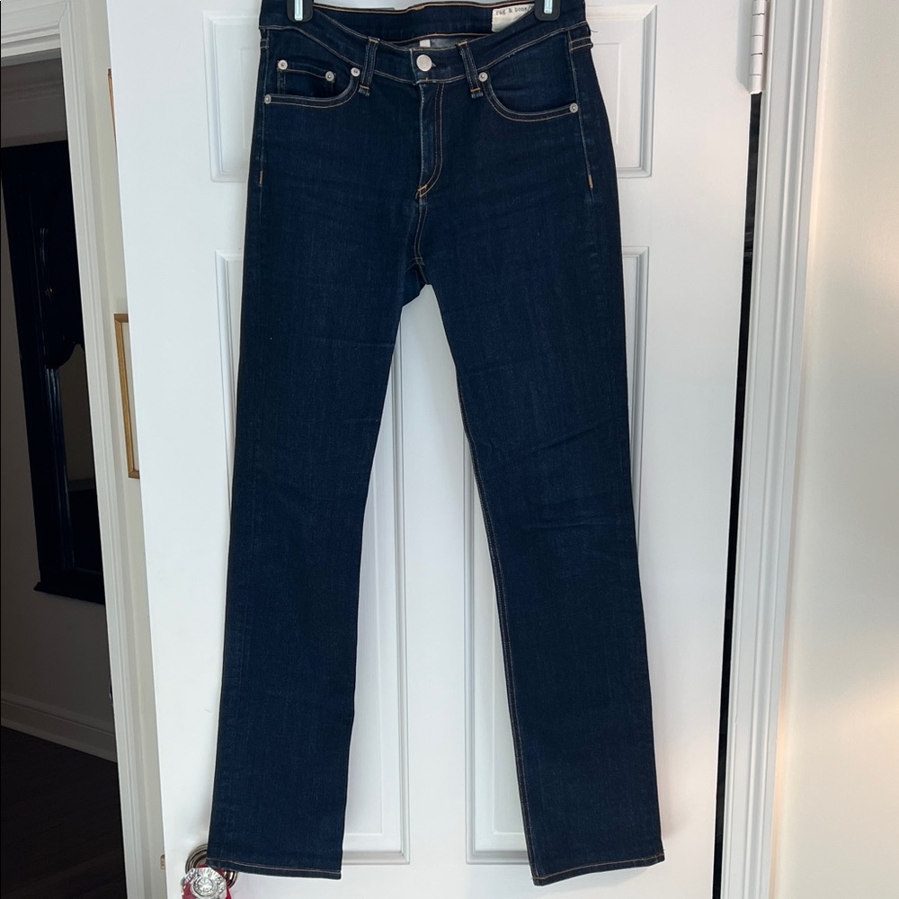 rag & bone Women's Straight Leg Jeans - Dark Blue